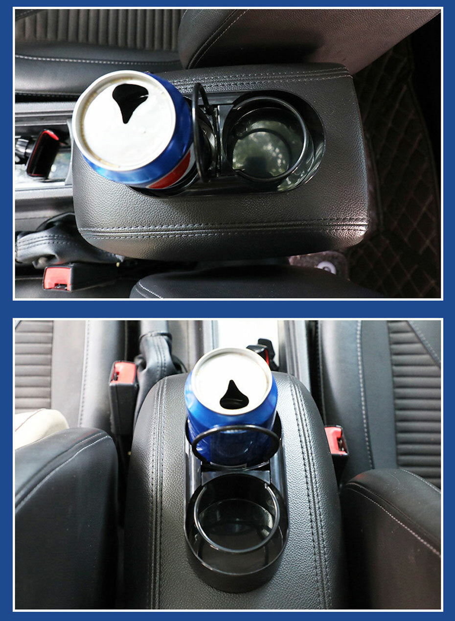 Car Drink Cup Holder Mount For Water Coffee Double Hole Bottle Organizer Q