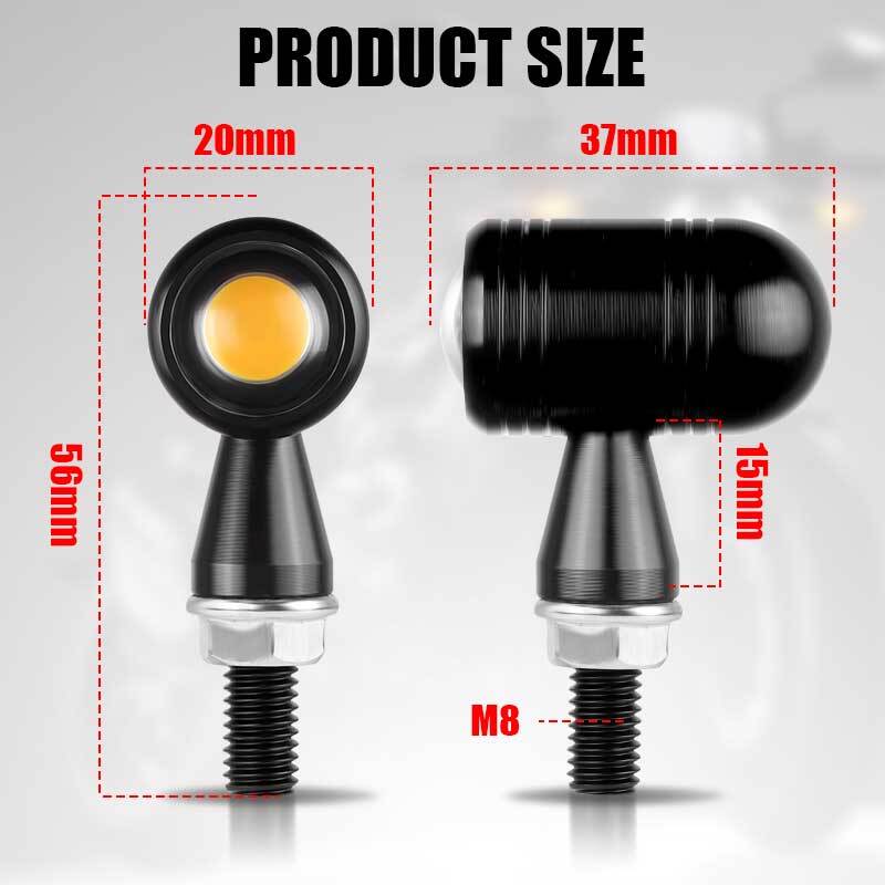 2X Motorcycle Bike Bullet CNC for Mini LED Turn Signal Indicator Blinker Light Amber