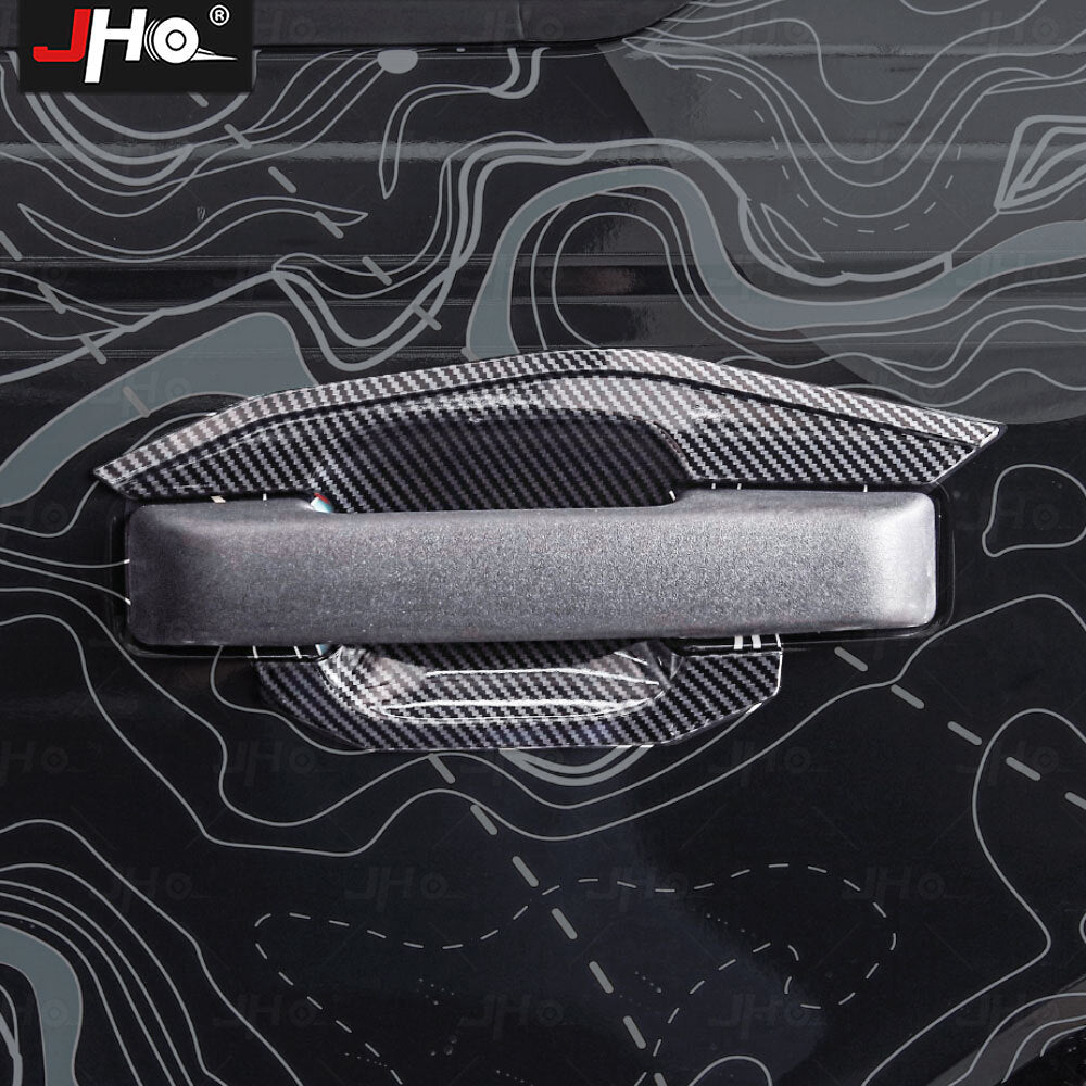 4PCS Carbon Fiber Exterior Door Handle Bowl Cover Trim for Ford Bronco 2021-2024