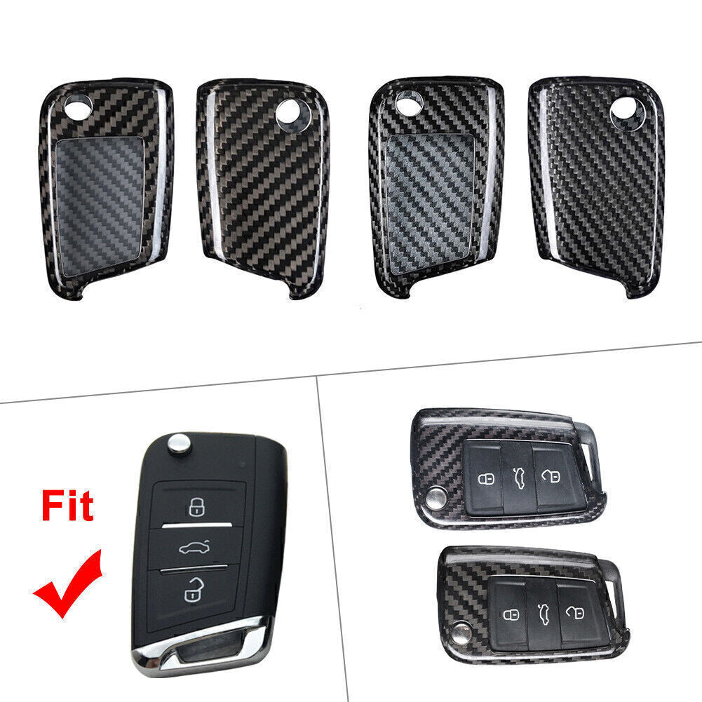 for VW 2015-up MK7 for Golf GTI for Jetta Carbon Fiber Remote Key Shell Cover Case Q
