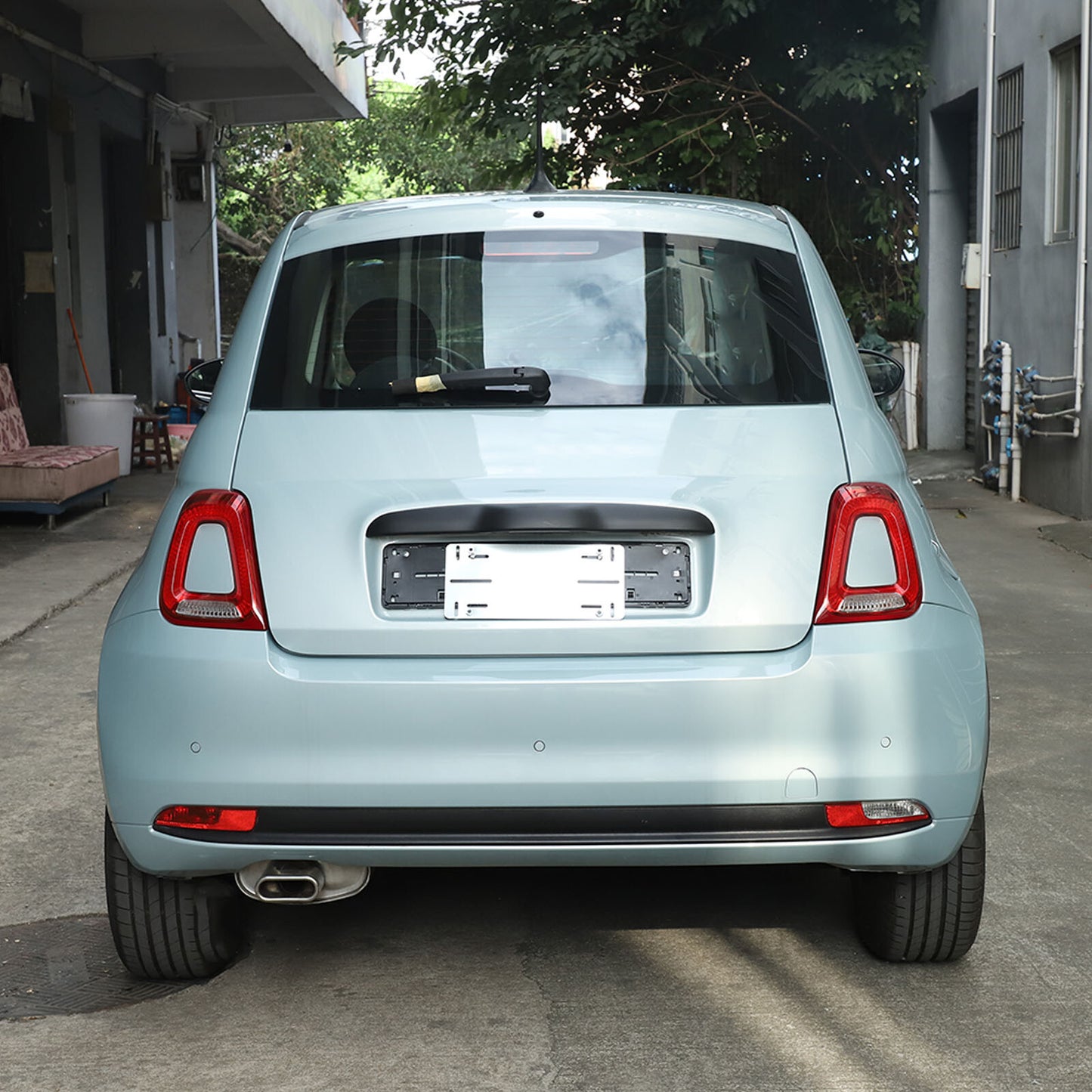 Matte black tailgate and trunk handle cover suitable for Fiat 500 for ABARTH 500 595 695- n