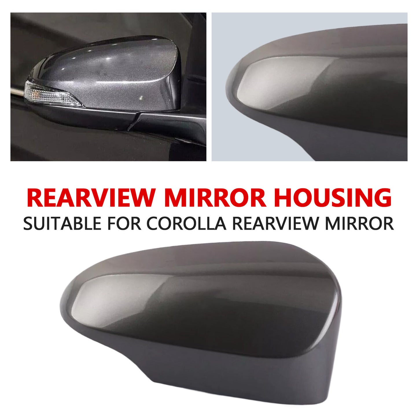Gray Right Passenger Side Rearview Mirror Cap Cover for Toyota for Corolla 2014-20PQ