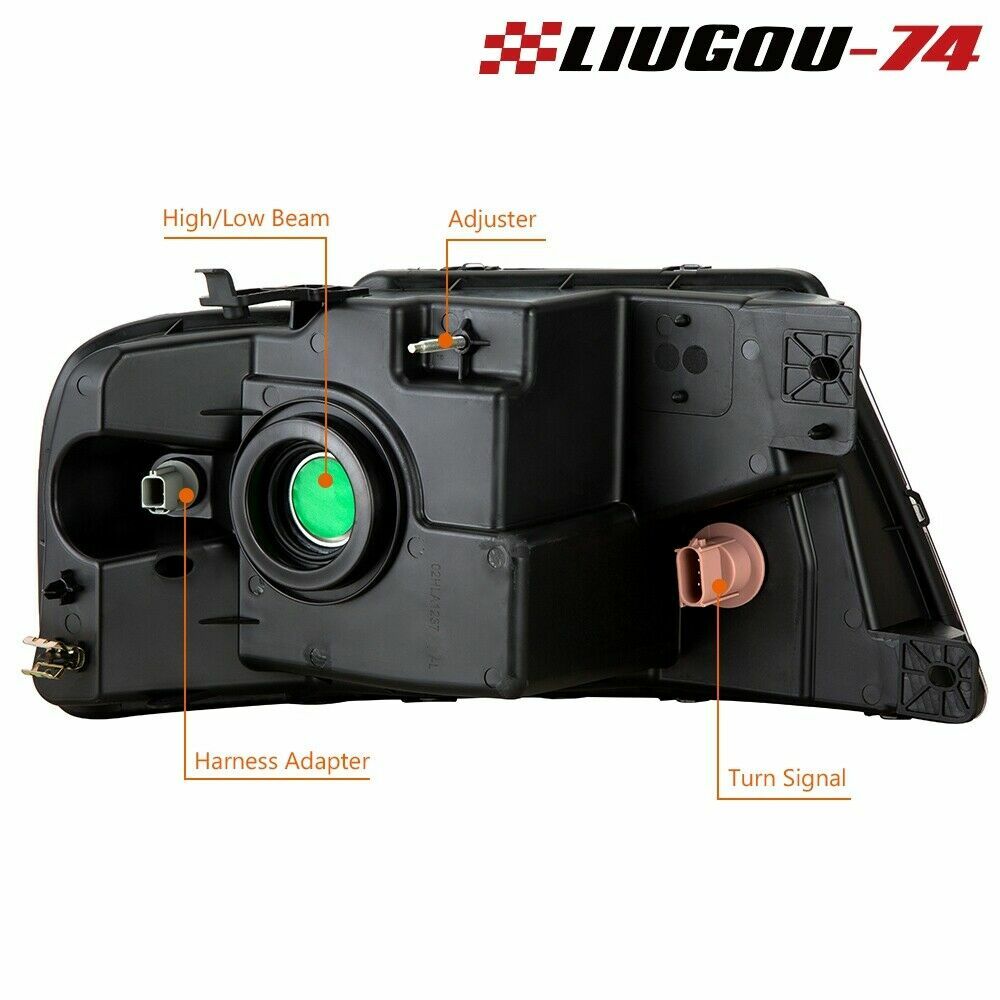 Amber colored transparent/black headlight assembly suitable for 2004-08 F150 - v