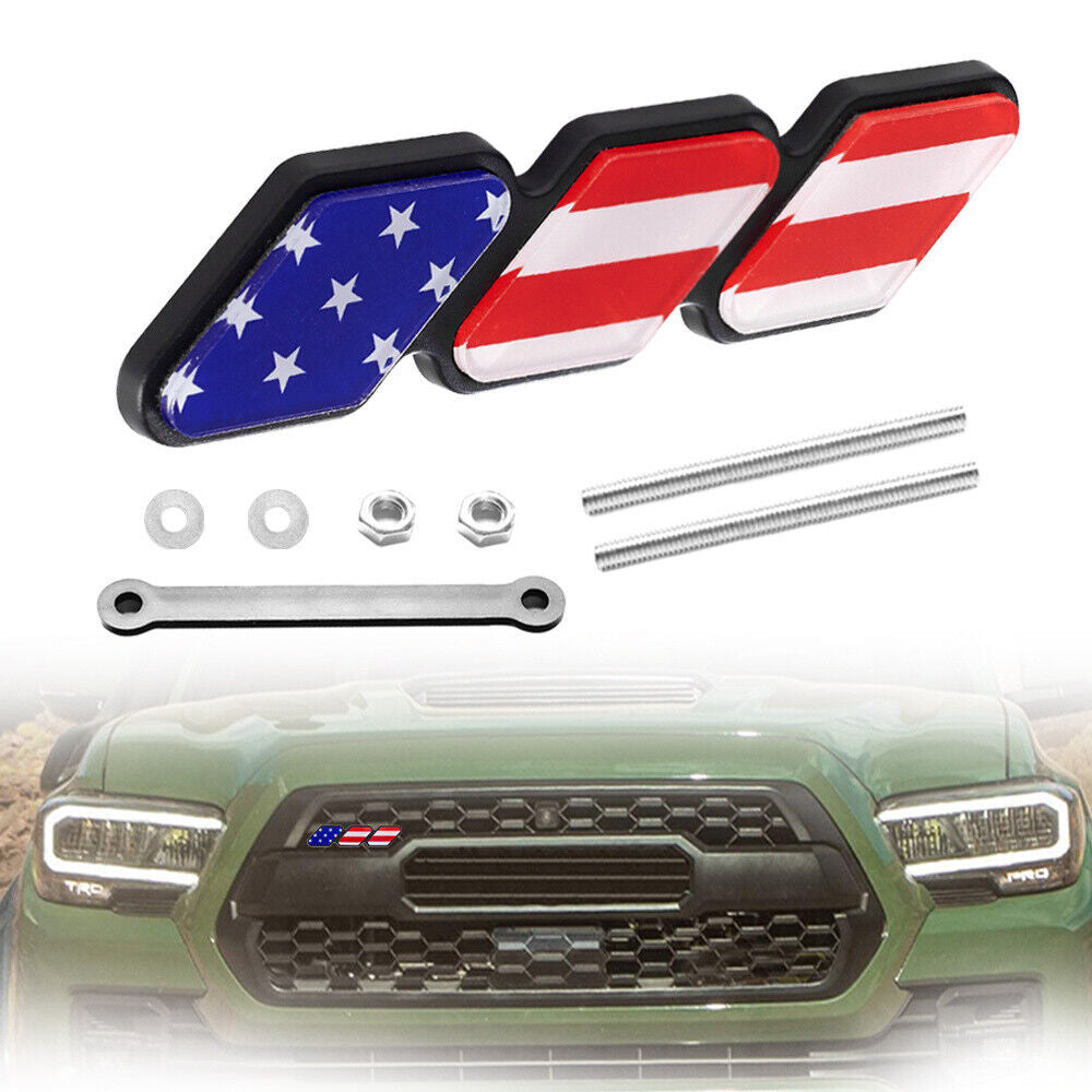 American Flag Front Grille Cover Badge Truck Accessory for Rav4 Highlander - n