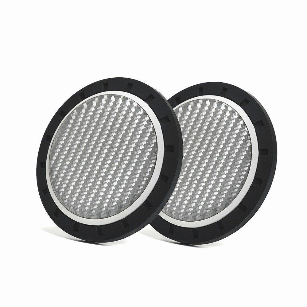 2PCS Carbon Fiber Cup Holder Pad Water Cup Slot Non-Slip Mat Car Accessories