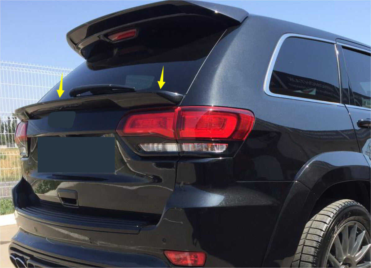 For 2014-2021 for Jeep Grand Cherokee Black REAR TRUNK MIDDLE SPOILER WING LIP TRIM n