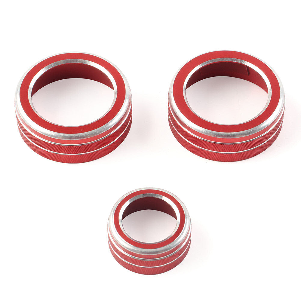 3x Interior AC Climate Switch Knob Ring Cover Trim for Honda CRV 2017-2022 Red