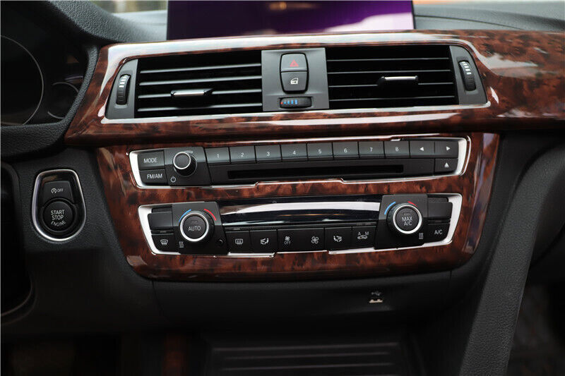 Fit for BMW 3 Series 2014-18 Wood Grain Central AC Button Control Panel Trim 1P