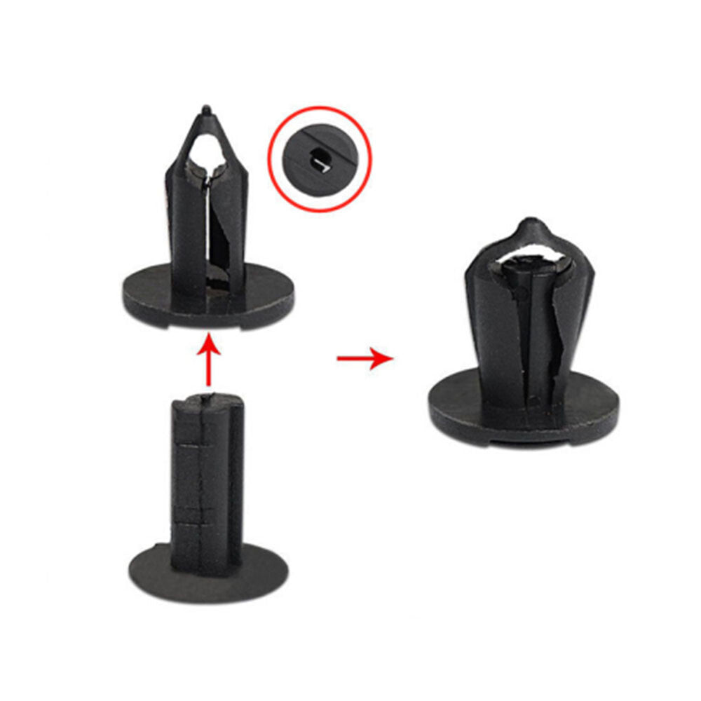 120x 8mm Car Hole Plastic Rivet Fastener Fender Bumper Push Pin Clip Universal