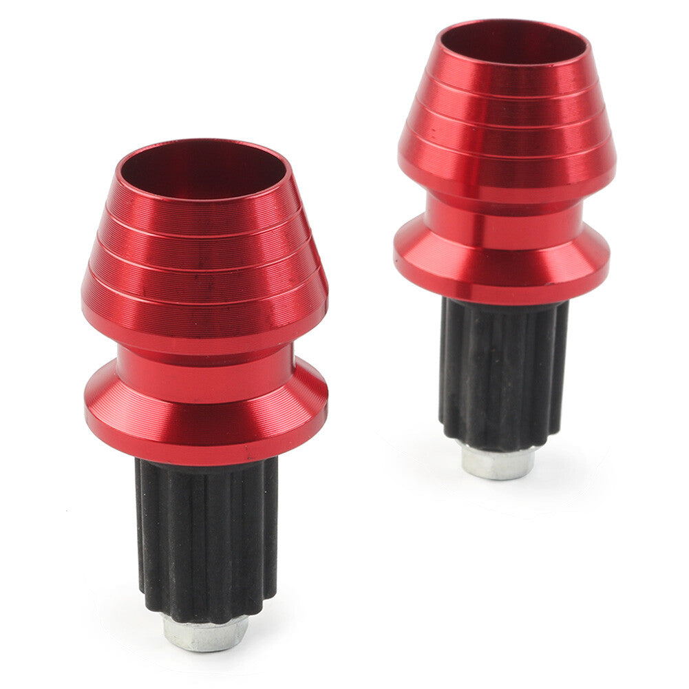 Red CNC Motorcycle Aluminum Billet Bar End Plugs Sliders Hand Grips Handlebar Q