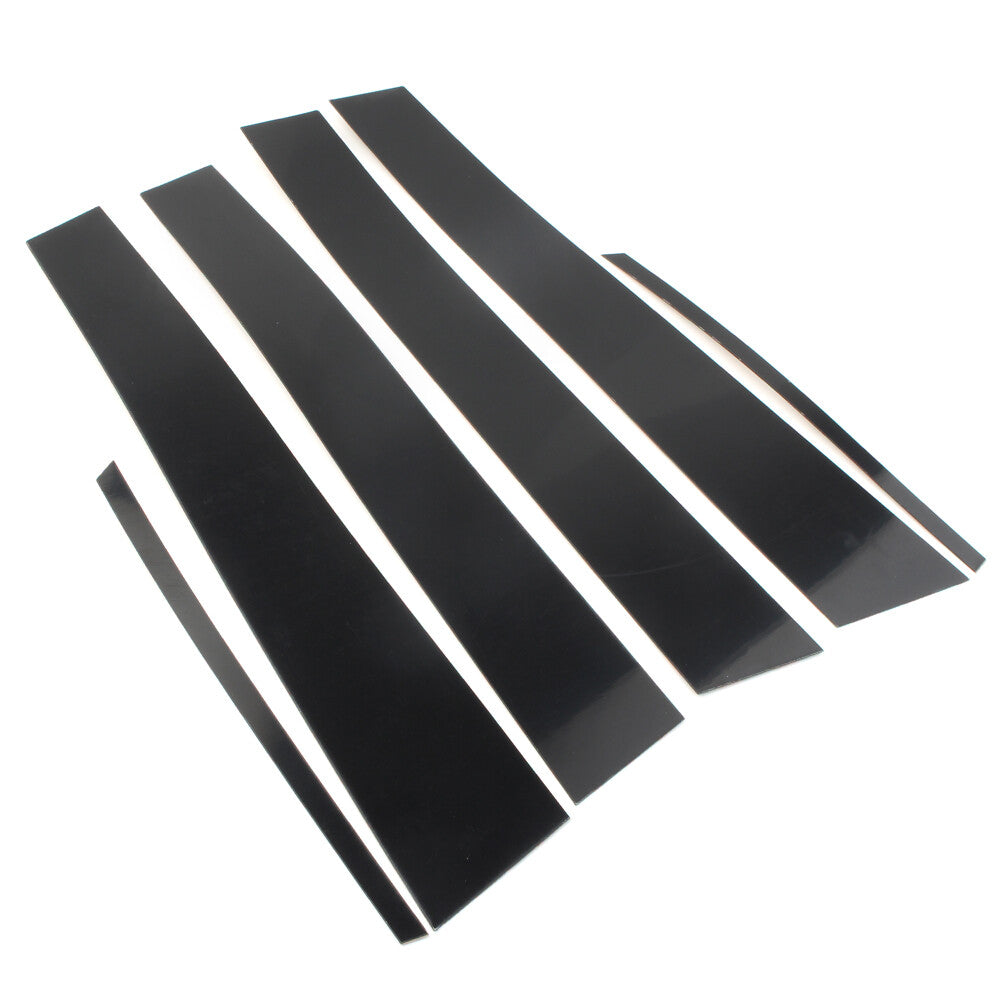Black 6pcs Door Trim Piano Cover Kit Pillar Posts for Toyota for Camry 2012-2015 14