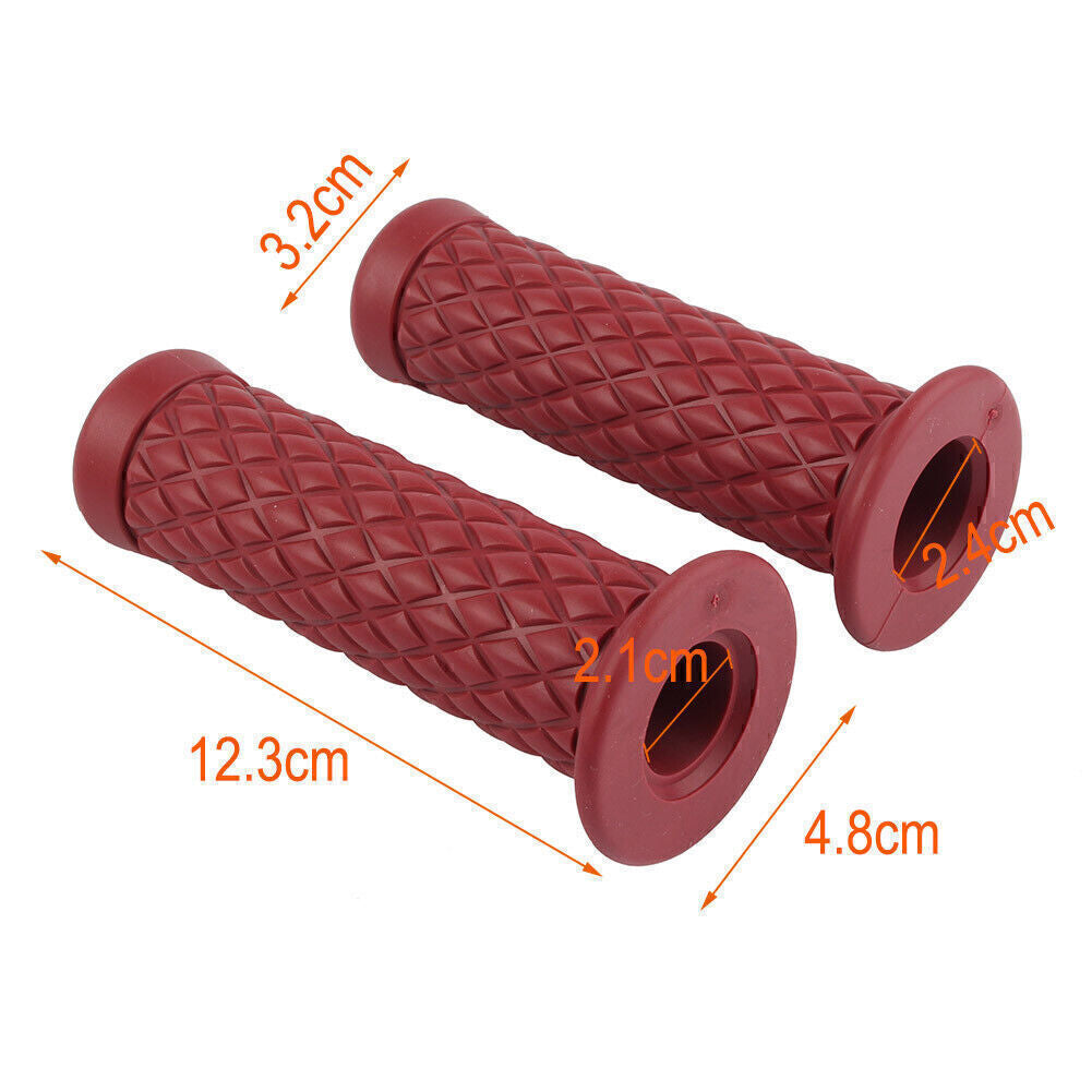 2X Universal 7/8 Handlebar Rubber Hand Grips for Honda for Kawasaki for Yamaha Gray