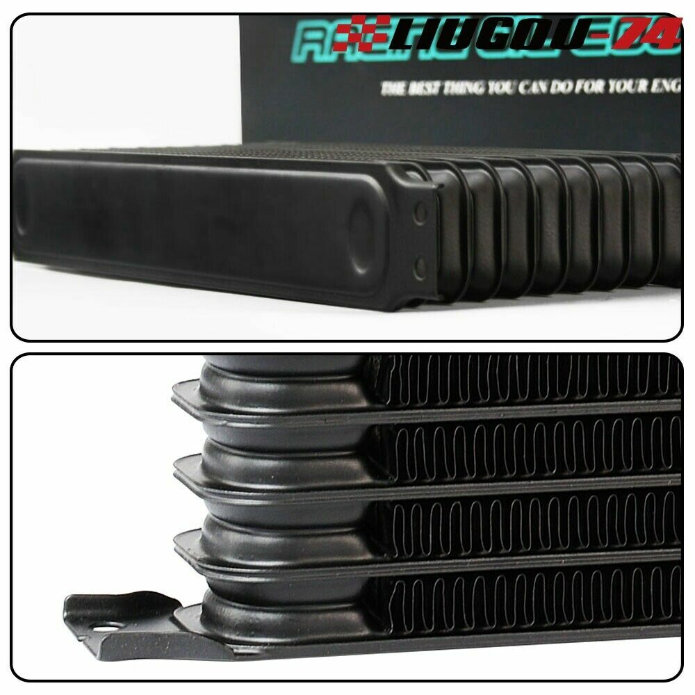 Universal 15 Row AN-10AN Aluminum Transmission Engine Oil Cooler Gold US Stock - v