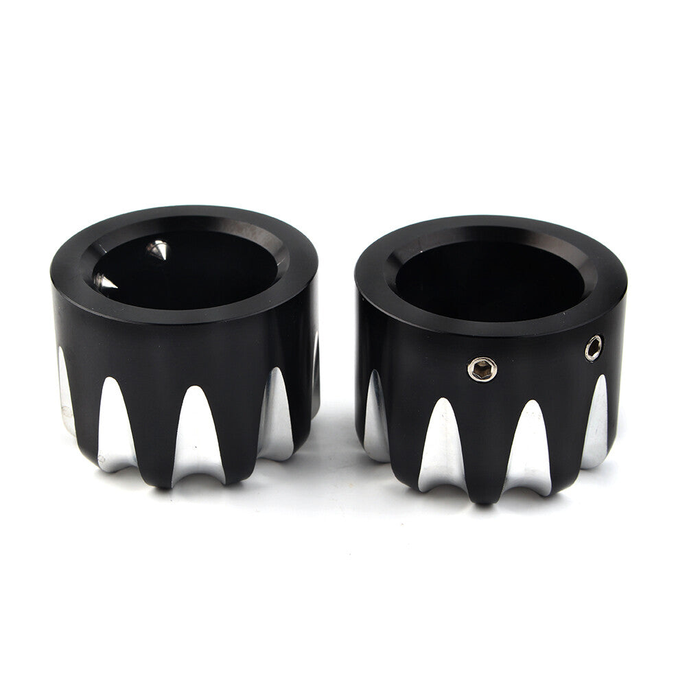 Black CNC Cut Front Axle Cap Nut Cover for Harley Electra Glide Sportster