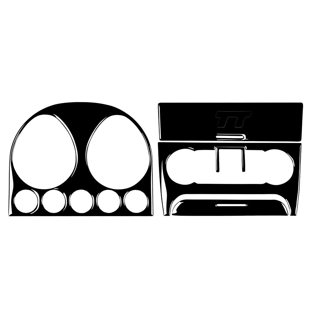 Inner Center Console Panel Cover Trim Kit Black for Audi TT 8N 2001-2006 Piano