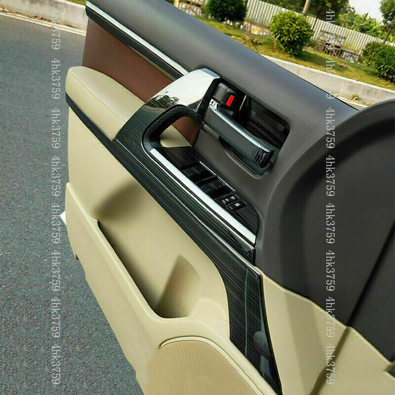 for Toyota for Land Cruiser LC200 2016-2021 Black Inner Door Handle Decor Trim Strip