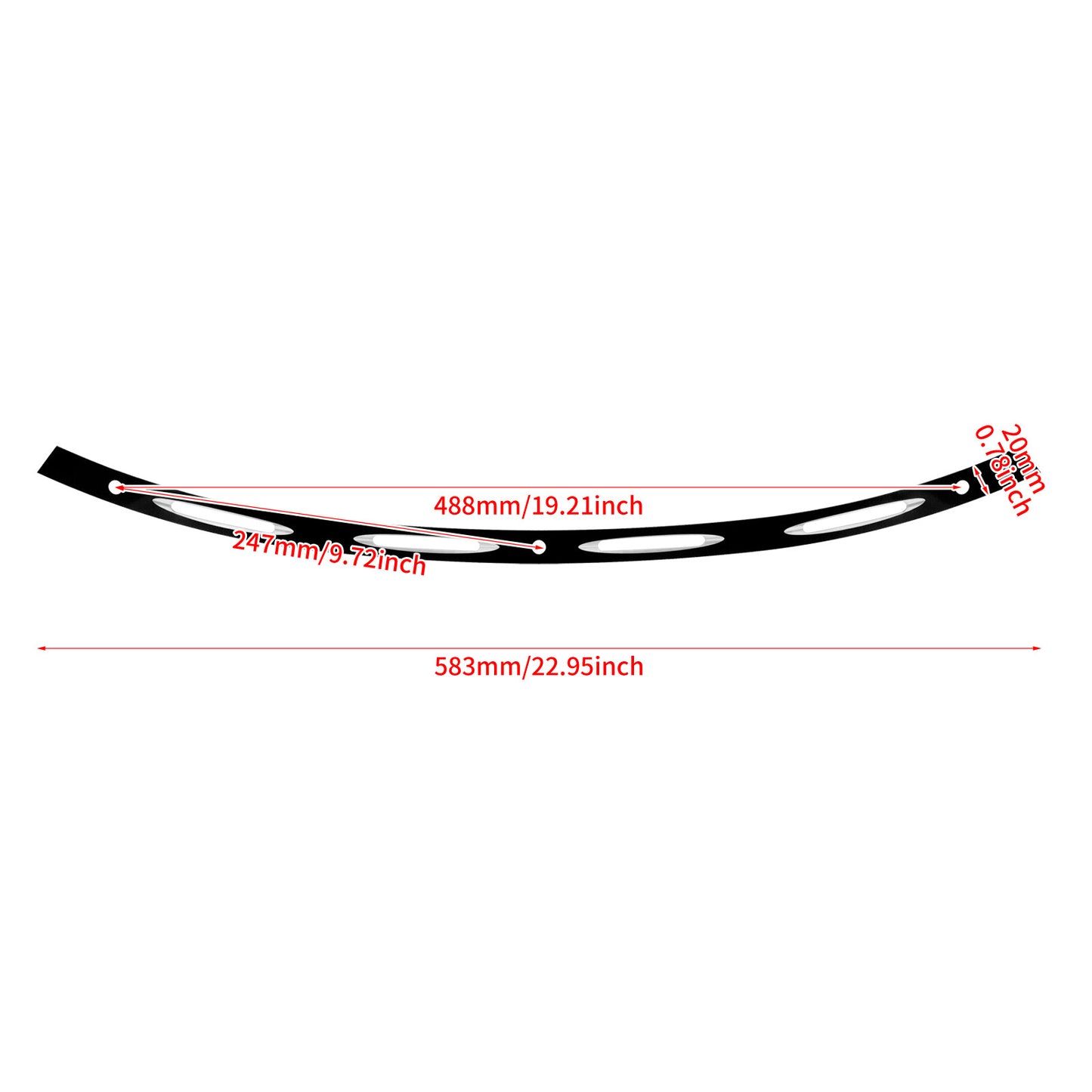 Black Batwing Fairing Windshield Trim for Harley Electra Street Glide 2014-2023