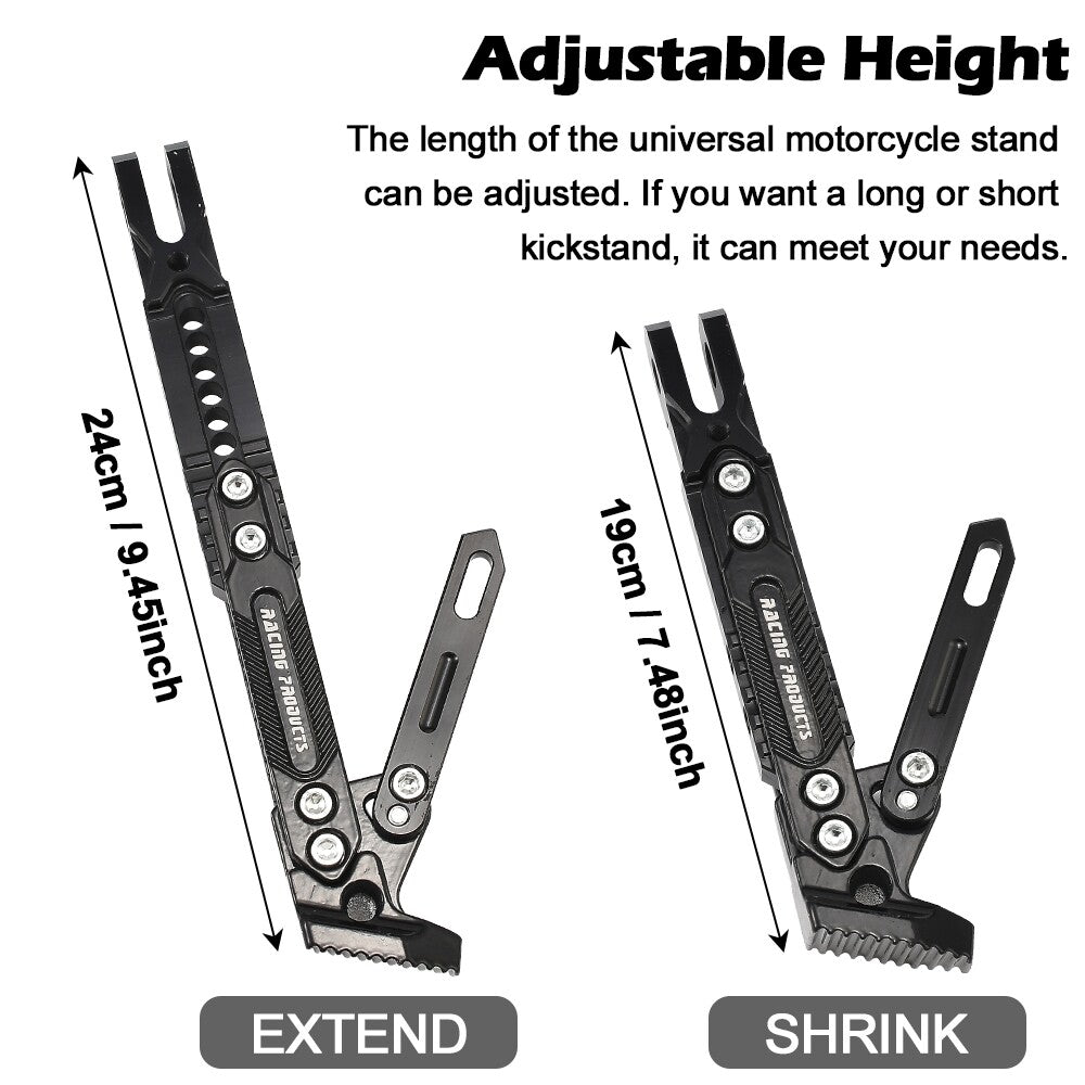 Black Motorcycle Side Stand Aluminum Alloy Short Motorcycle Motorbike Kickstand