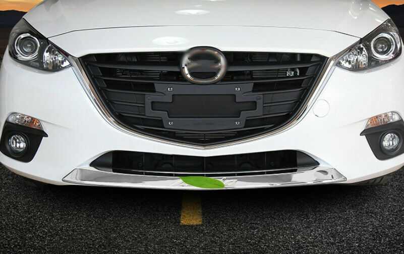 for Mazda 3 Axela 2014-2016 Chrome ABS Front Bumper Grille lip Lower Strip cover