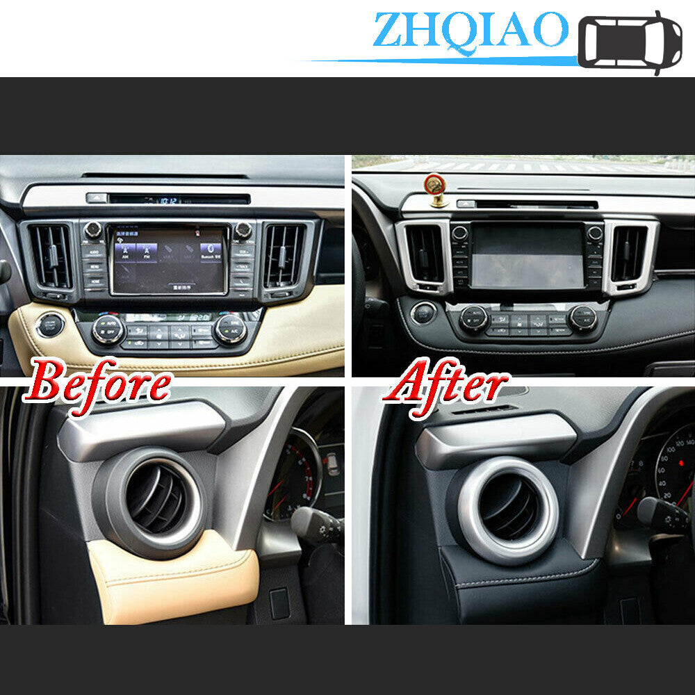 Matte Front Dashboard Air Vent Outlet Frame Cover Trim Fits for Toyota RAV4 13-17