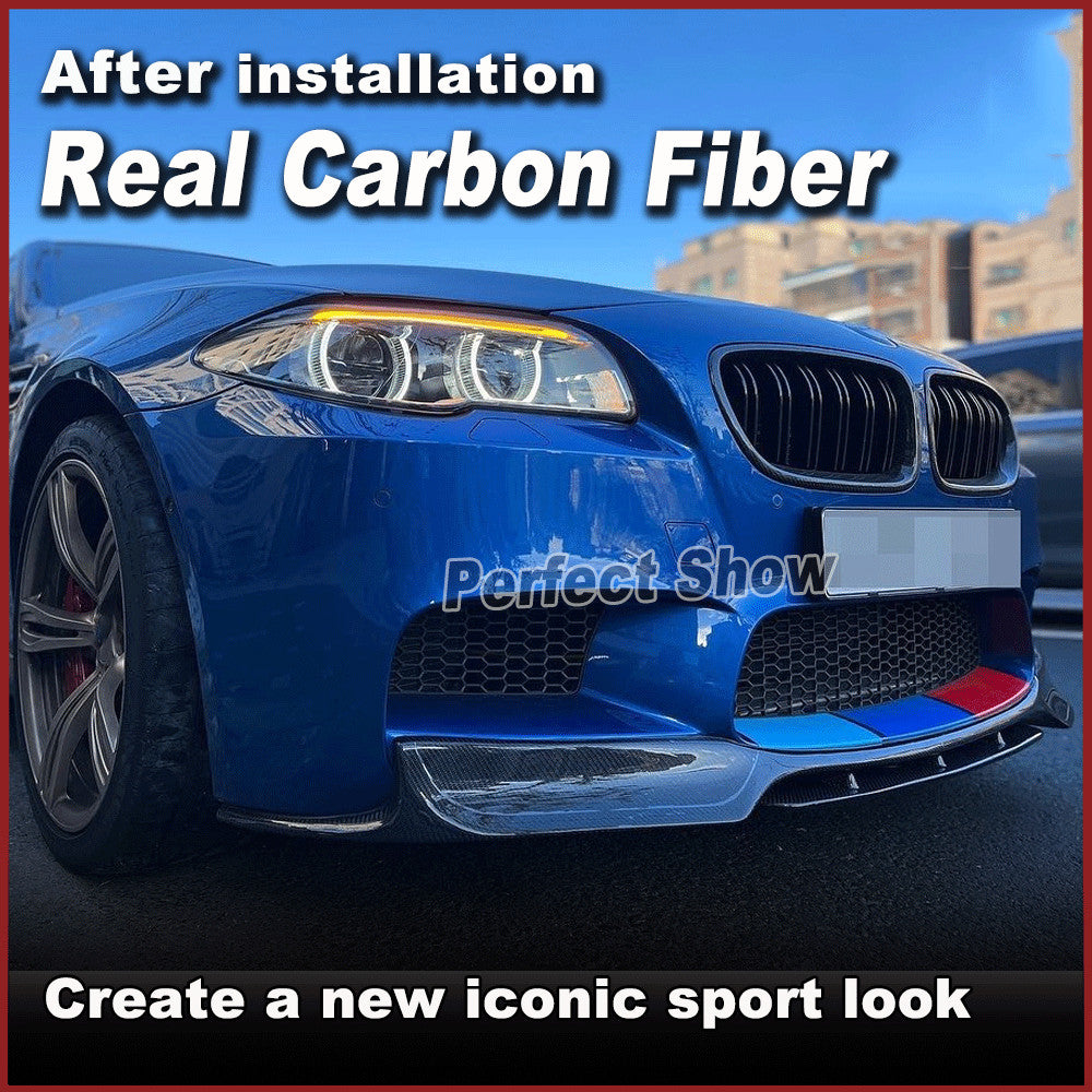 for BMW 5 Series F10 M5 2012-16 Real Carbon Fiber Front Bumper Lip Chin Spoiler