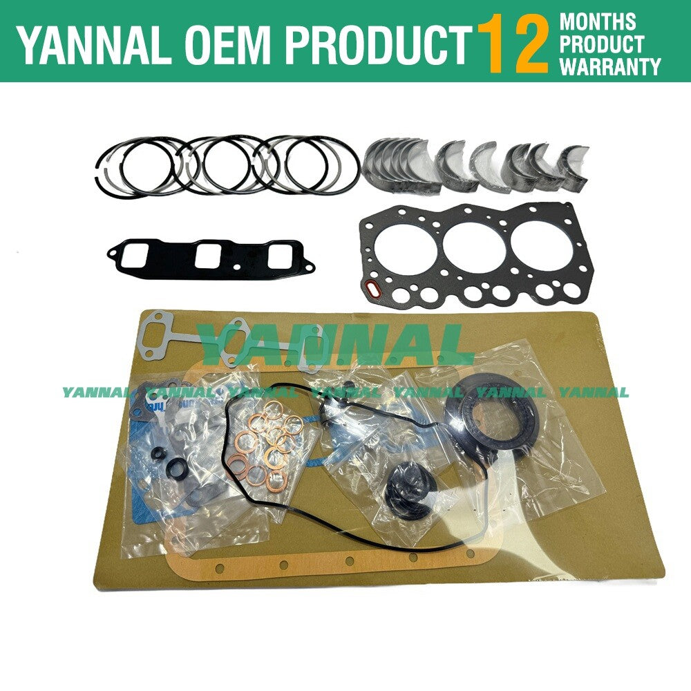 Suitable for 3TN66 and 3TN66UJ overhaul recirculation kits including piston rings, bearings, and gaskets.