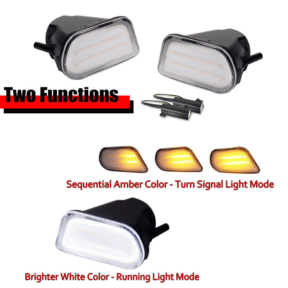 L+R turn signal LED replacement for 98-02 for Pontiac Firebird Trans Am transparent- v