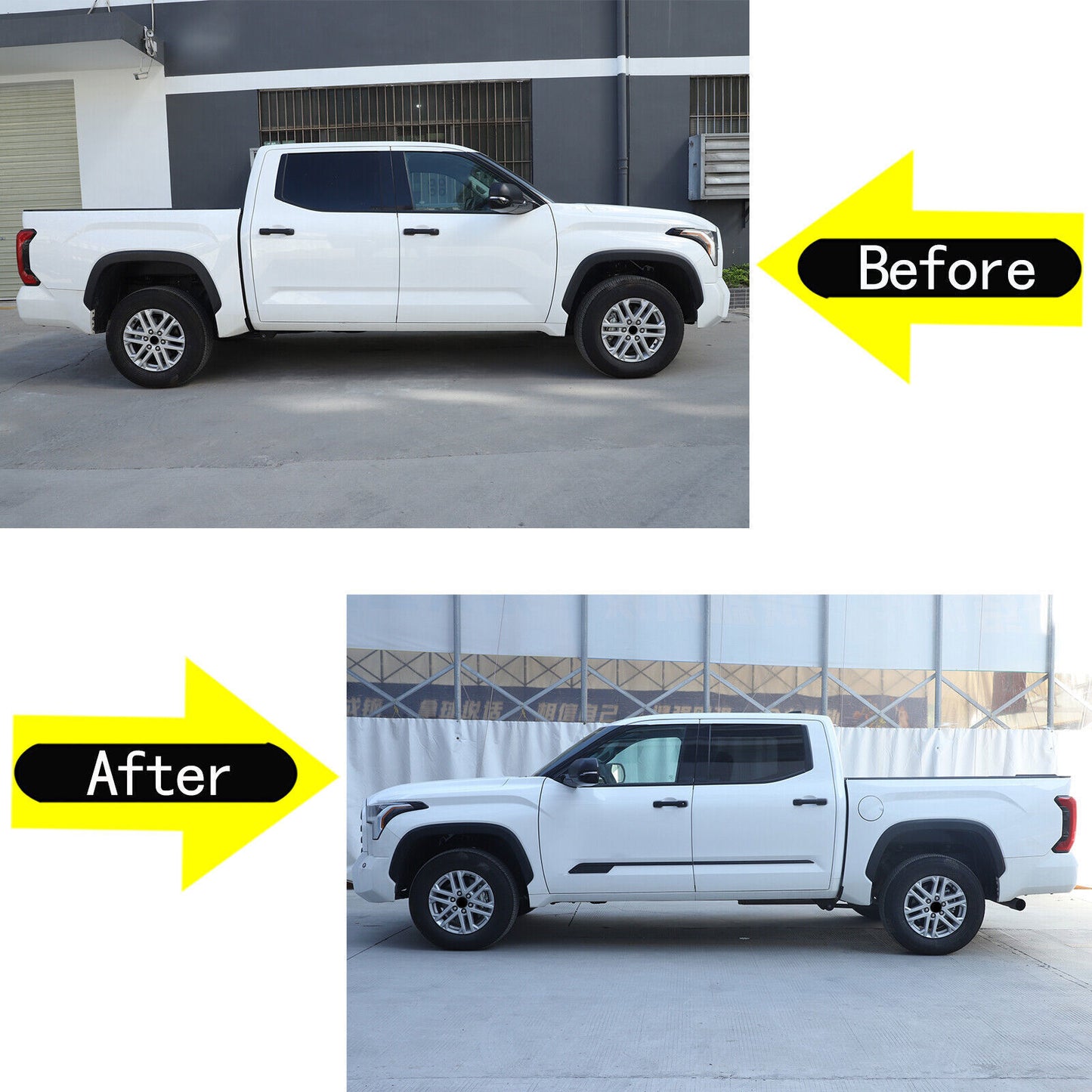 For Tundra 2023-2024 ABS Black Side Door Body Molding Trim Cover Decor b n