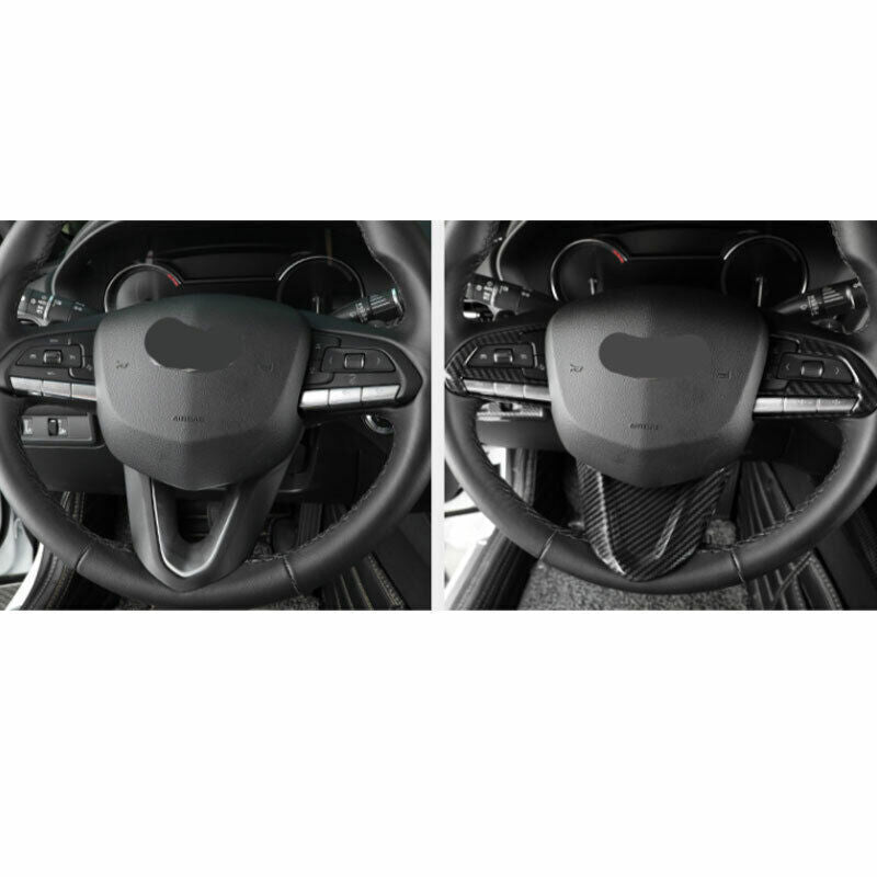 Steering Wheel Sheet Frame Cover Trim 3PCS Carbon Fiber for Cadillac CT4 2020-24