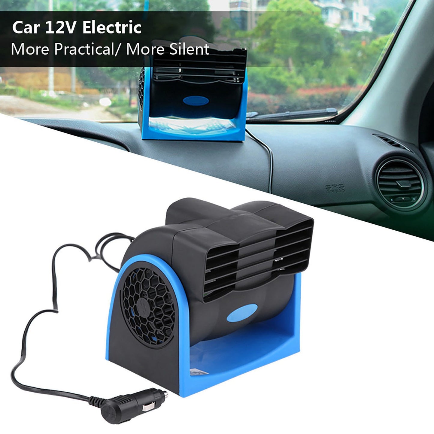 Car Cooling Fan Auto Car Vehicle 12V Electric Cooling Fan for Mini Adjustable Speed Q