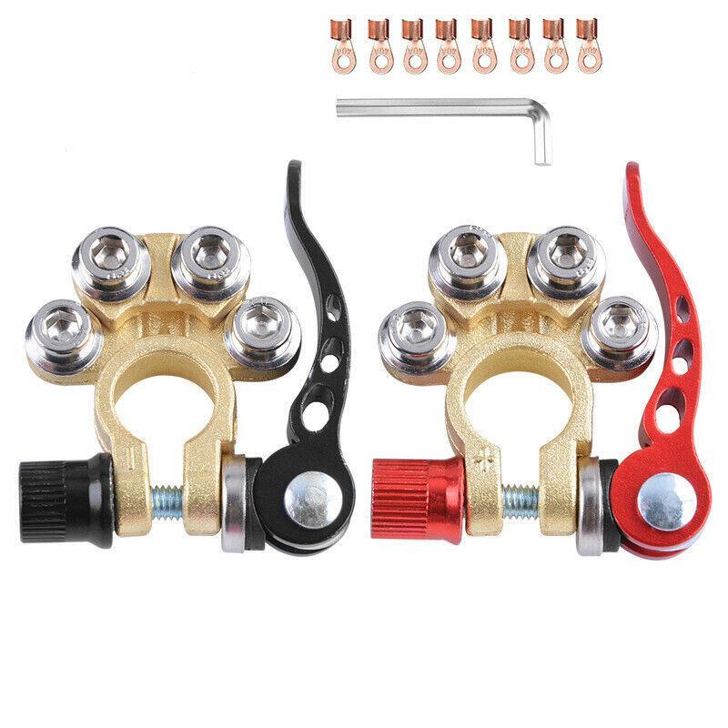 A pair of General Motors SUV battery terminals disconnected positive and negative switch links. n