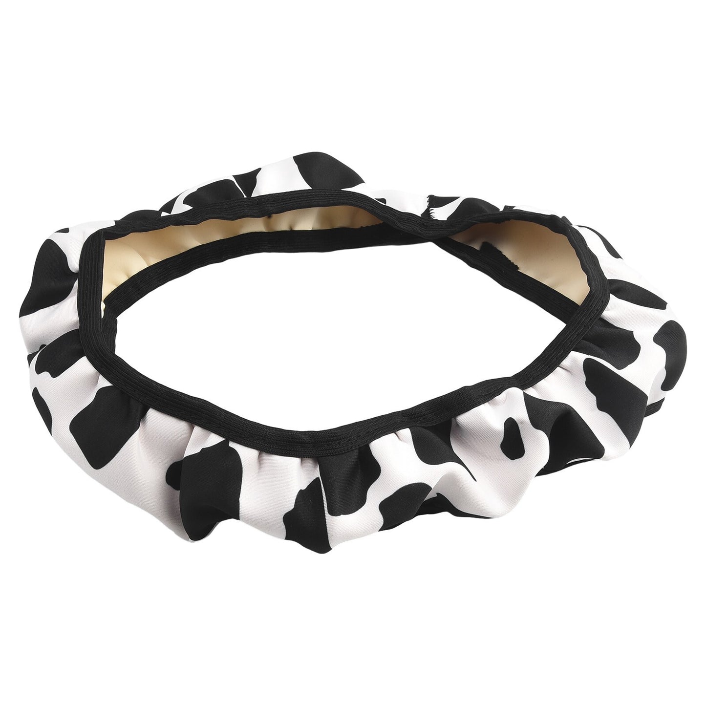 Easy Installation Cute Cow Print Steering Wheel Cover 3PCS Set Non Slip Design