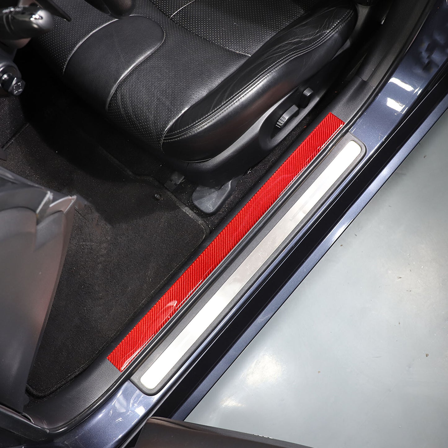 Red Carbon Fiber Door Handle Lock Switch Button Cover Decal for Corvette C7 2014-19- v