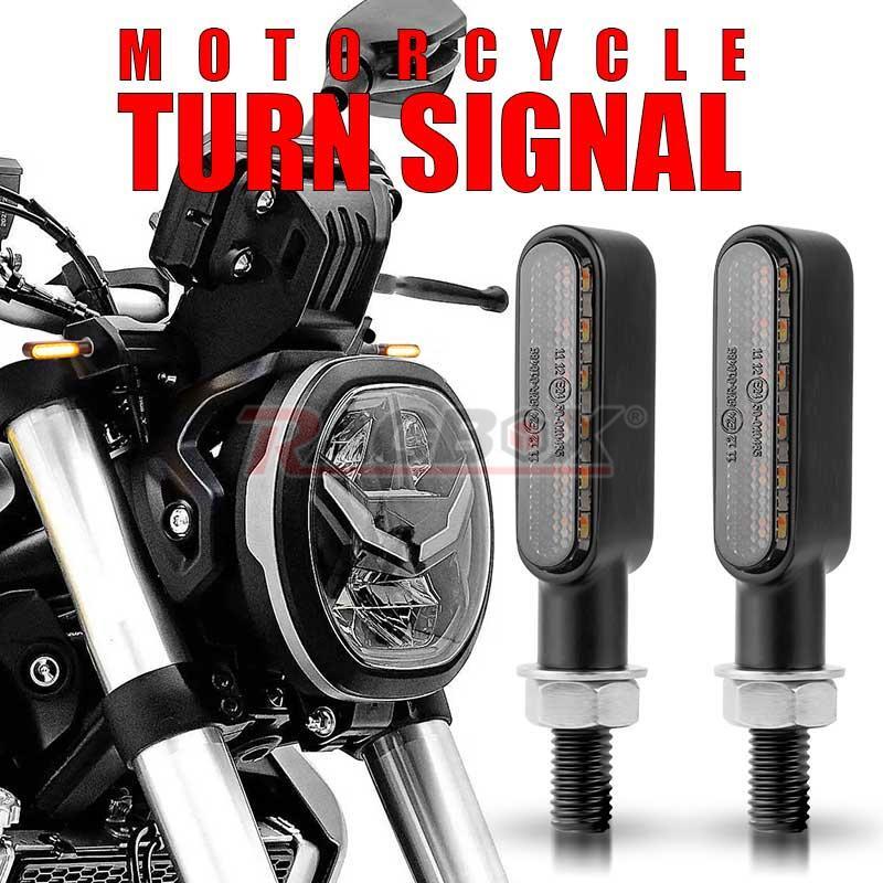 2X Motorcycle LED Turn Signal Running Blinker Light Sequential DRL Amber/White