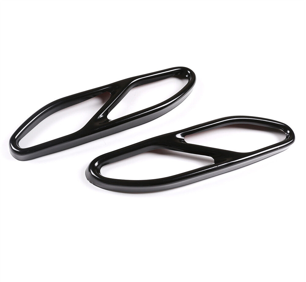 Steel Black Exhaust Muffler Tail Pipe Cover for Mercedes-Benz S Class W222 2018+