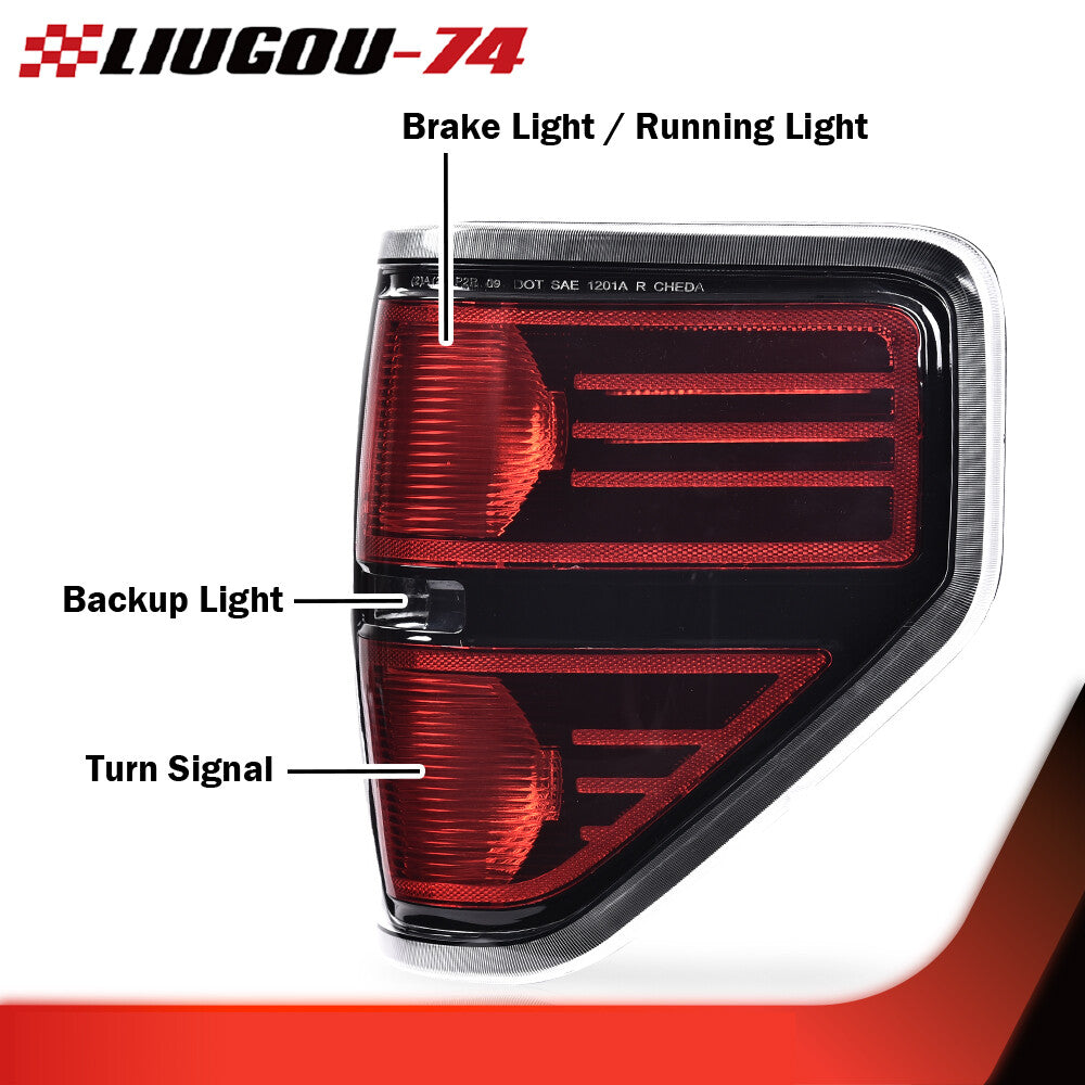 Suitable for 09-14 for pickup truck rear tail light brake light assembly black - v
