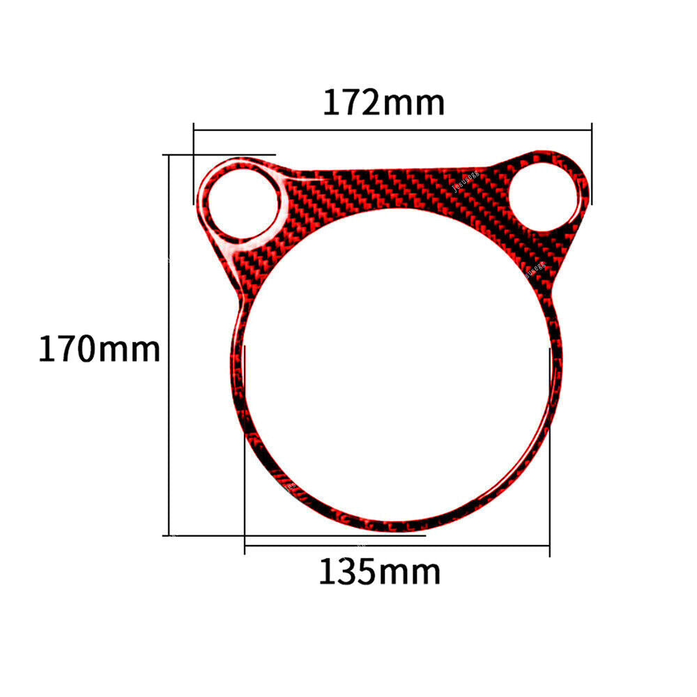 for Nissan 370Z 2009-20 Red Carbon Fiber Speedometer Interior Decor Trim Cover