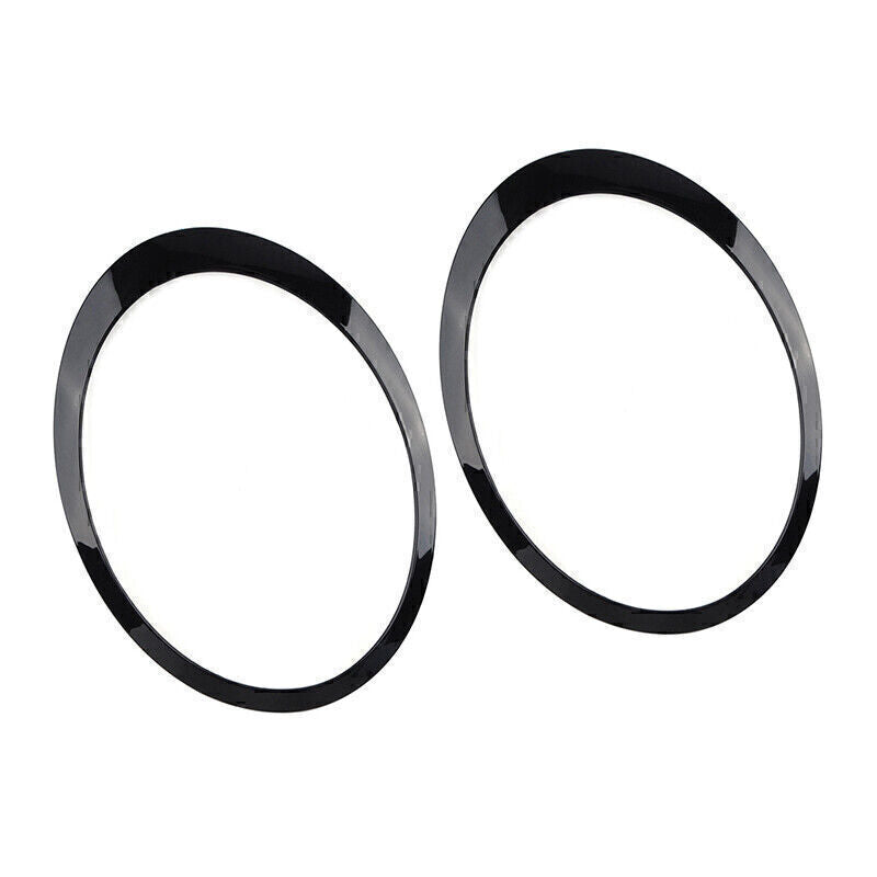 Headlight trim rings left and right for Mini Cooper R55 R56 2007-2015, glossy black, USA.