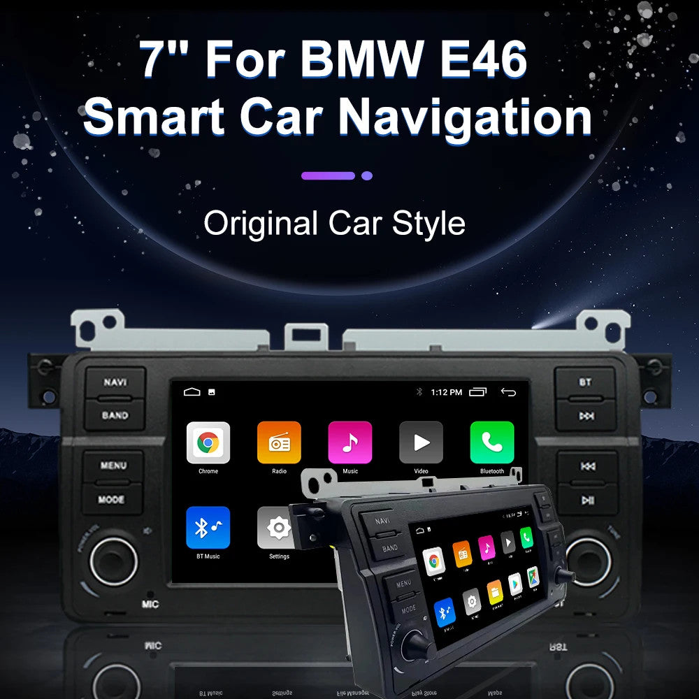 for BMW E46 M3 318 320 325 330 335 2001-2005 Stereo GPS CarPlay Car Radio Screen