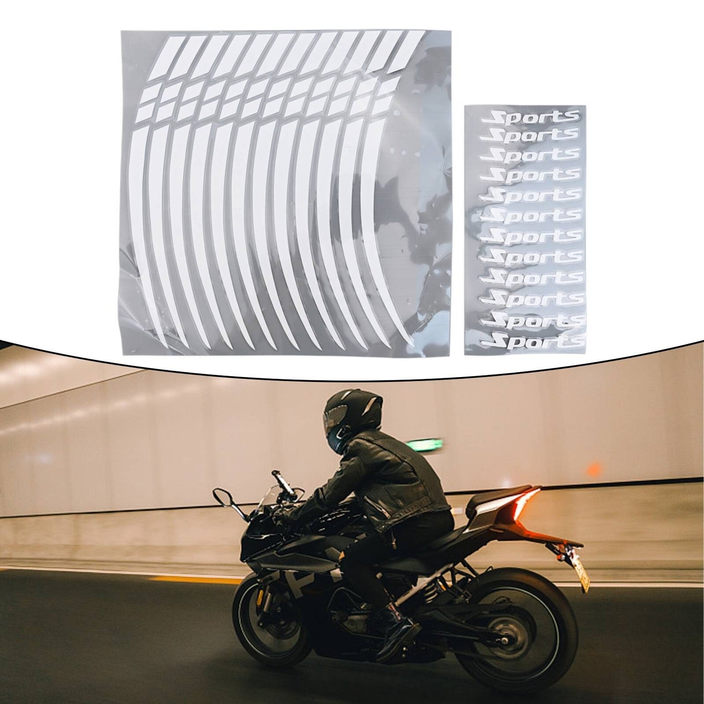 Reflective wheel rim stripe tape sticker 18 21 inch motorcycle/bike