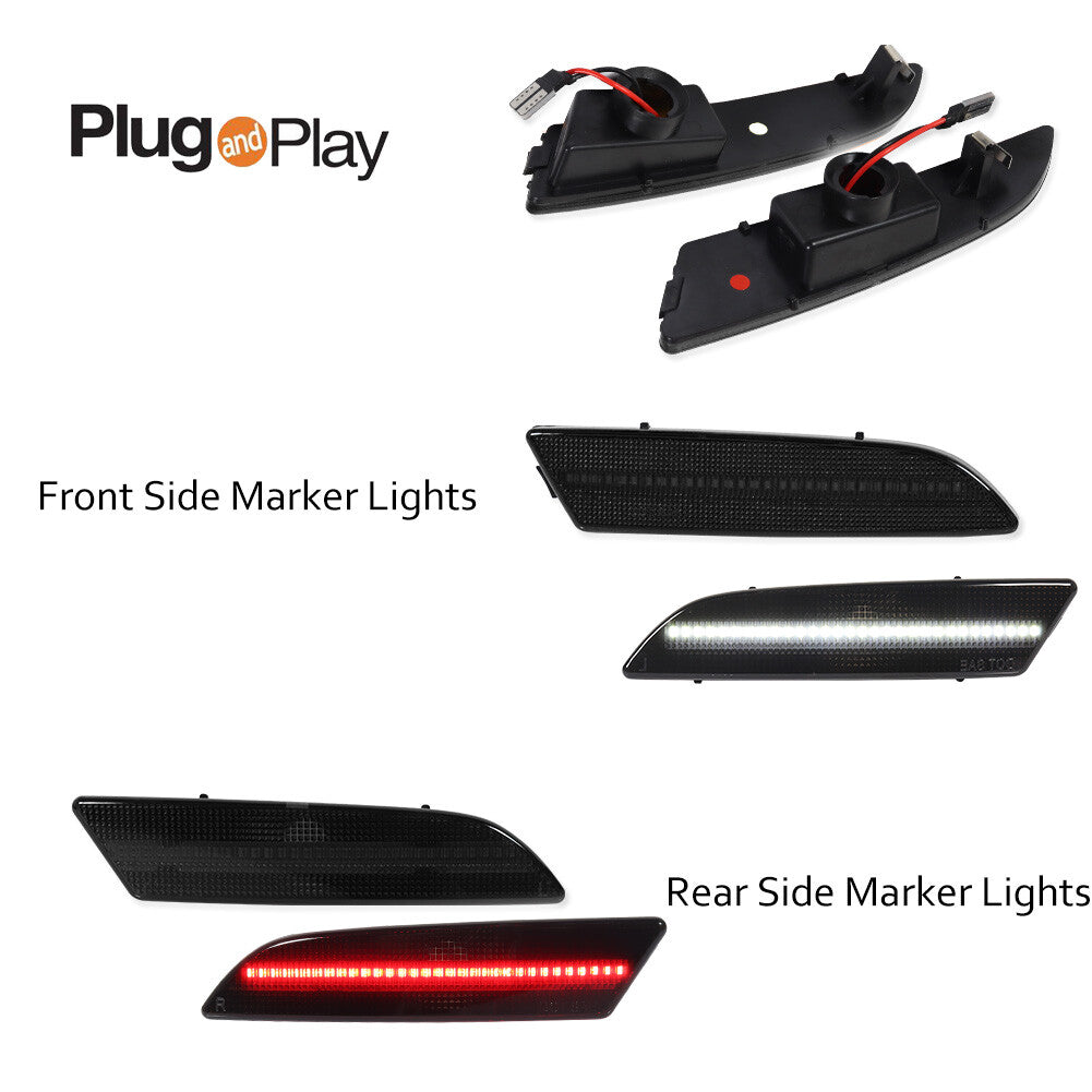 For 04-08 for for CHRysler Crossfire Smoked Lens Side Marker Light LED Kit, White + Red - v