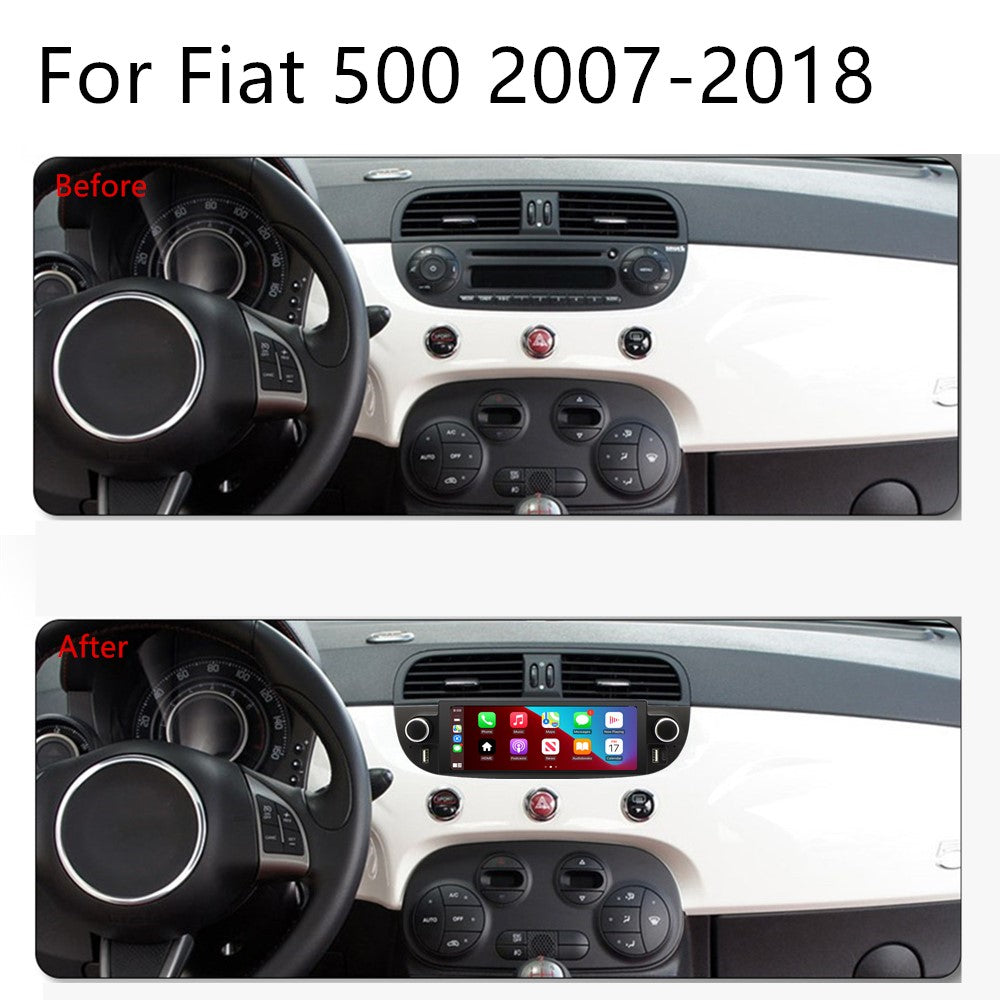6.86for Fiat 500 2007-2018 Android 14 4+32GB Car Stereo Radio GPS Navi Black