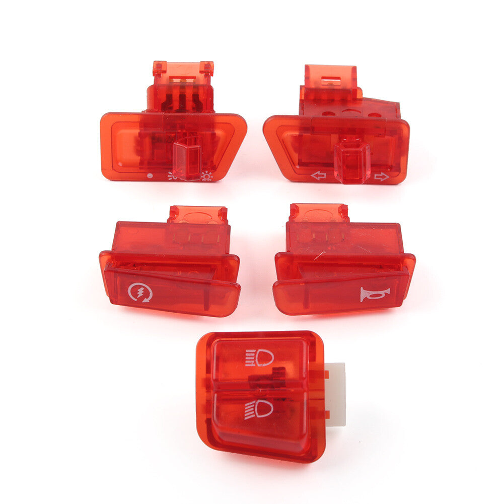 For GY6 50 125 150cc Red 5x Turn Signal Headlight Ignition Horn Switch Caps Q