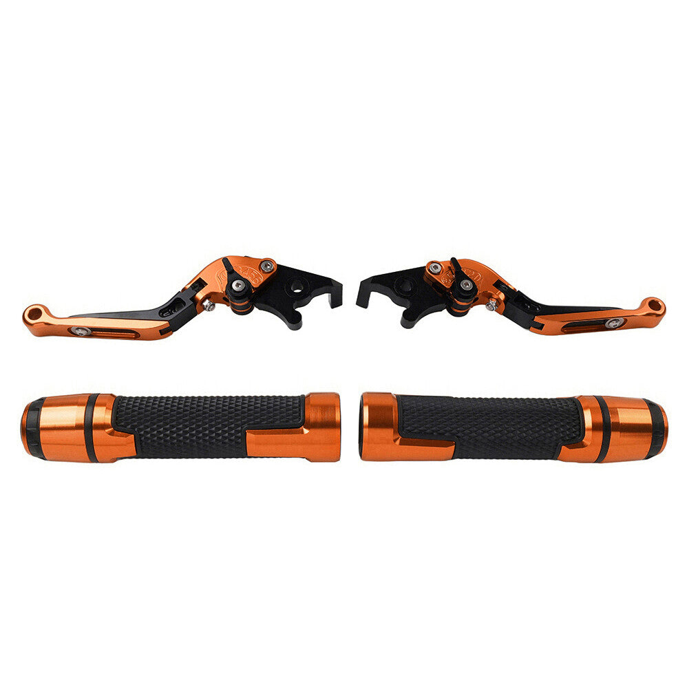 Folding Extendable Brake Clutch Levers Handlebar Grips Set For Speed Triple 1050