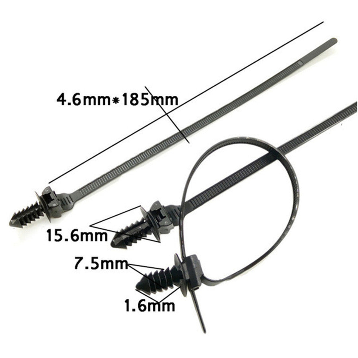 Fastener Clips Released Zip Straps 50Pcs Nylon Cable Tie Car Bundled Wire Band