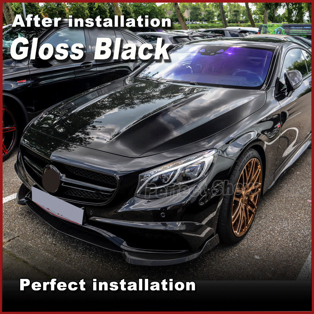Fit for Benz C217 S500 Sport 14-17 Gloss Black Front Bumper Lip Spoiler Splitter