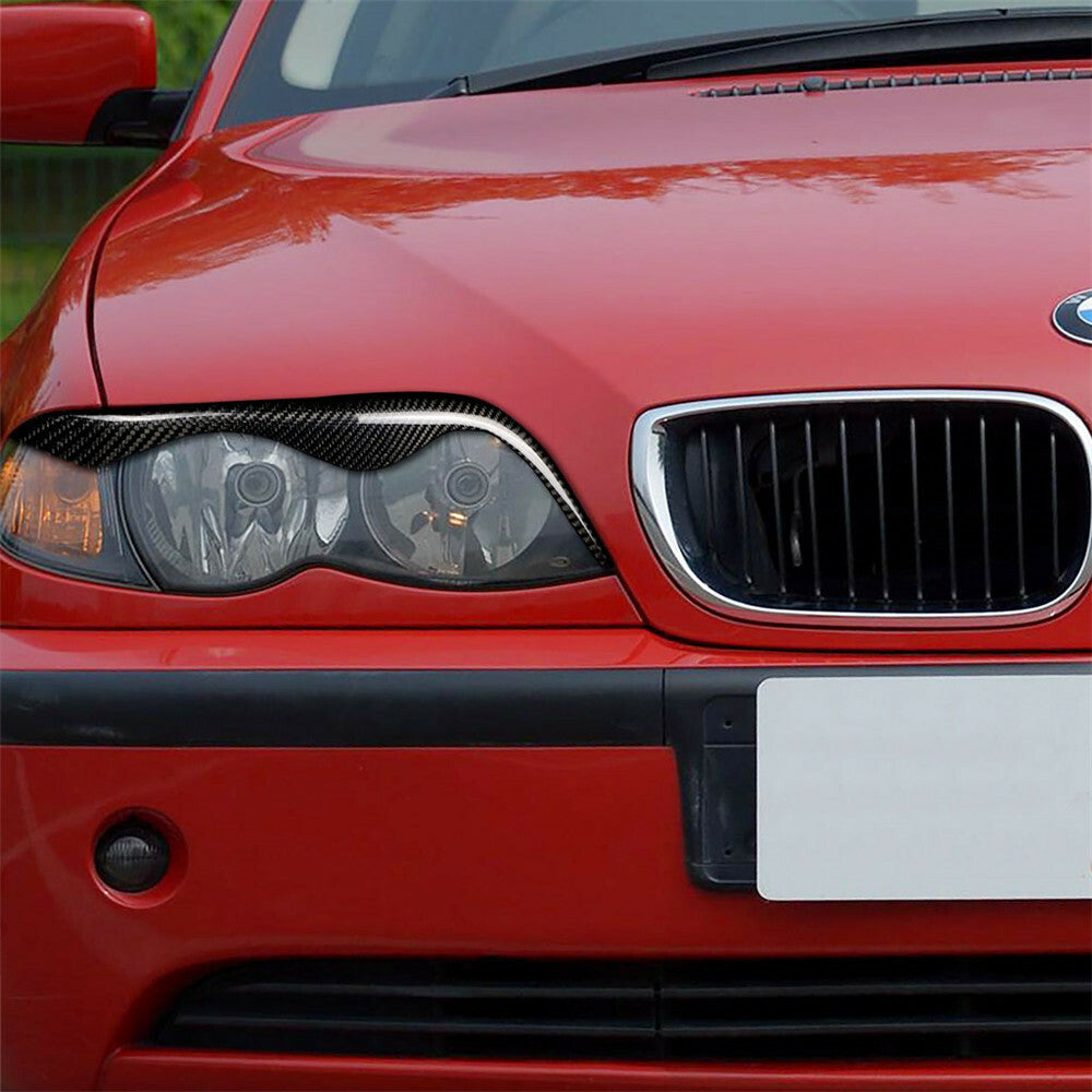 for BMW E46 328i 330i 325i 1999-2004 Carbon Fiber Headlight Eyelids Eyebrow Trim