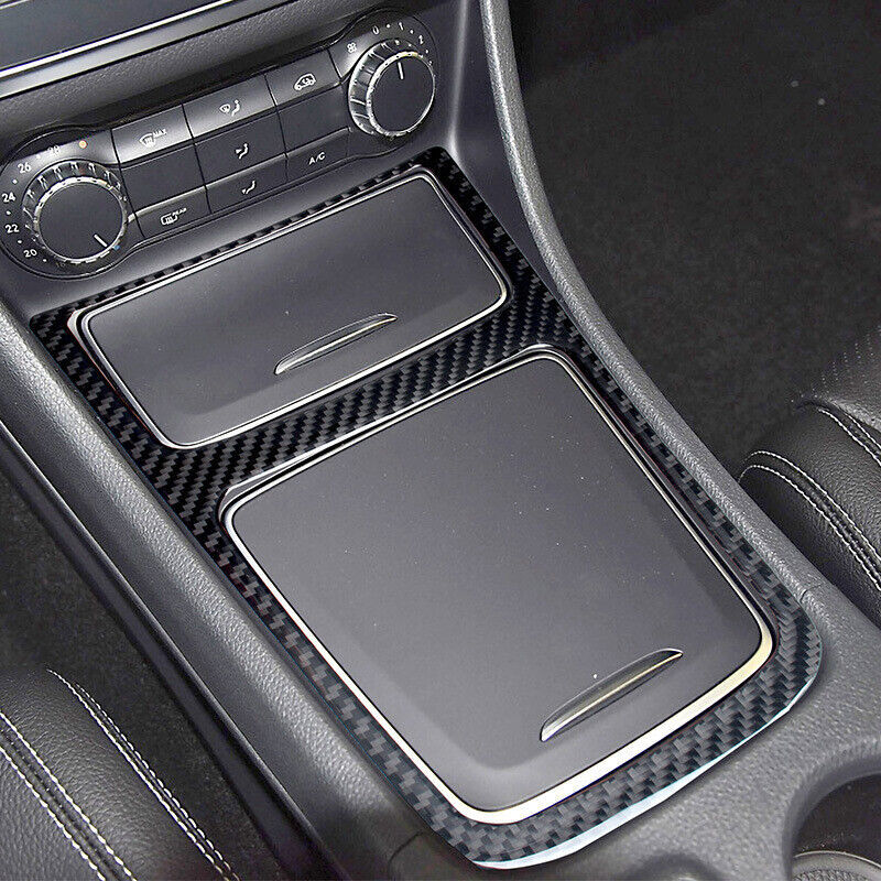 Carbon fiber automotive center storage box cover decorative sticker for A-Class, CLA, GLA- n