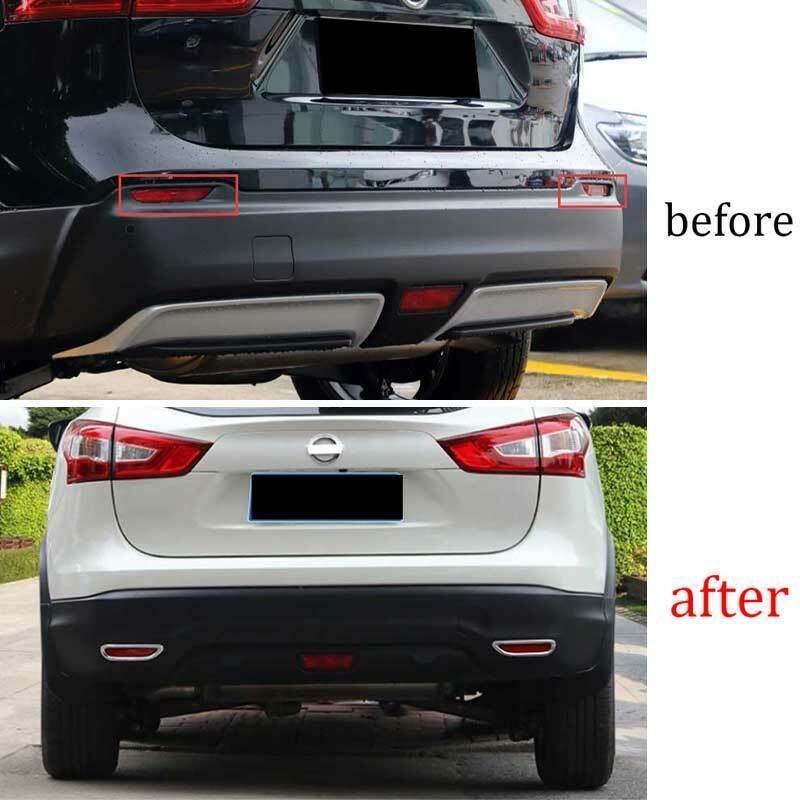 for Nissan Rogue Sport 17-19 ABS Chrome Rear Bumper Fog Light Lamp Cover Trim 2P