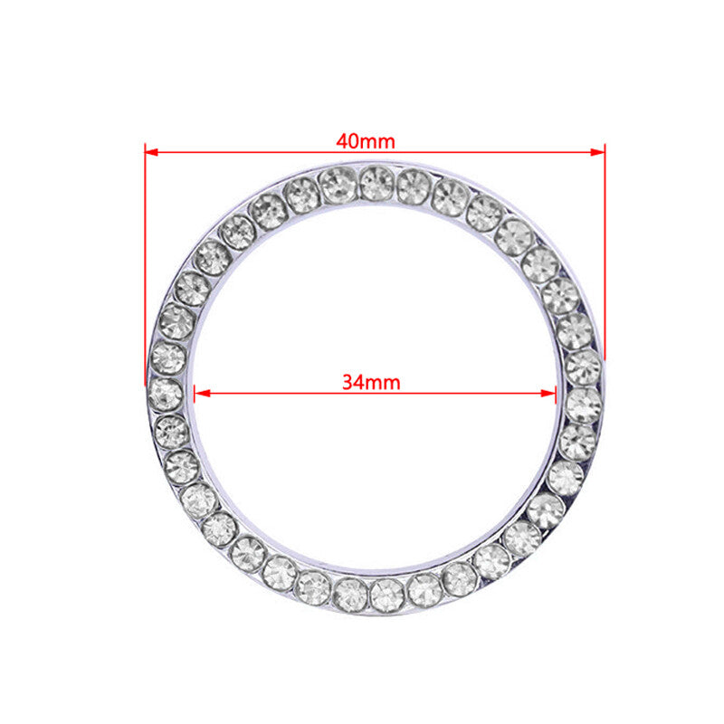 Bling Diamond Car Start Engine Ignition Button Decor Ring Cover Crystal Sticker v